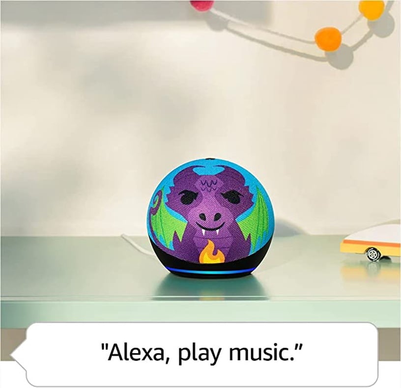 Bezvadu skaļrunis Amazon Echo Dot 5 Kids Dragon, violeta