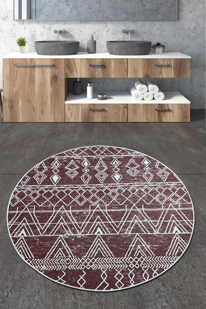 Vannas istabas paklājs Foutastic Straordinario 359CHL4921, daudzkrāsains/bēša, 160 cm x 160 cm, Ø 160 cm