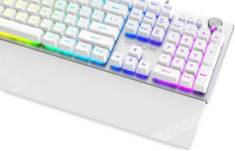 Клавиатура Krux Frost Silver-White RGB, EN, белый
