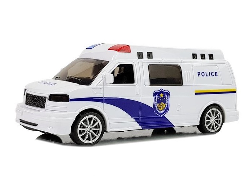 Rotaļlietu policijas automašīna Lean Toys, balta
