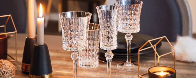 Vīna glāžu komplekts Cristal dArques Lady Diamond L9744, kristalīna, 0.19 l, 6 gab.