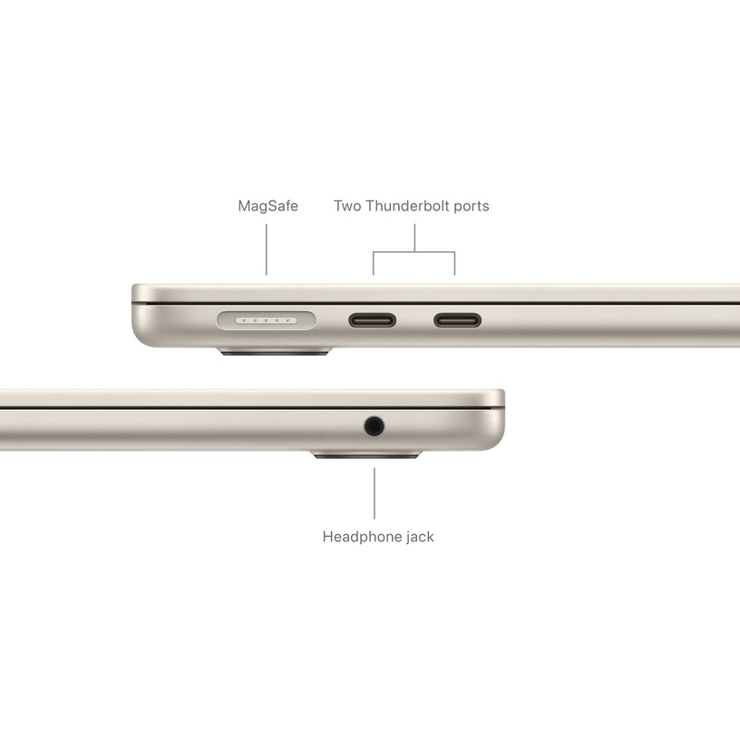 Sülearvuti Apple MacBook Air, Apple M3, 8 GB, 512 GB, 13.6 ", beež, inglise (int)
