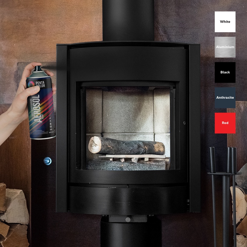 Aerosoolvärv Pentacolor High temperature, kuumuskindel, valge, 0.4 l