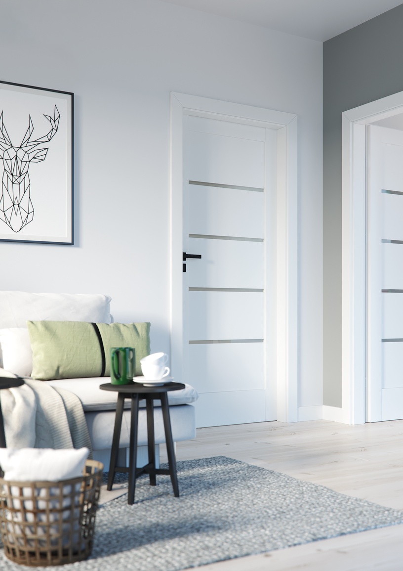 Siseukseleht siseruumid Porta Verte Home G4, vasakpoolne, valge, 203 cm x 84.4 cm x 4 cm