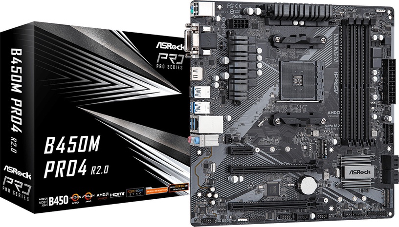 Материнская плата ASRock B450M Pro4 R2.0
