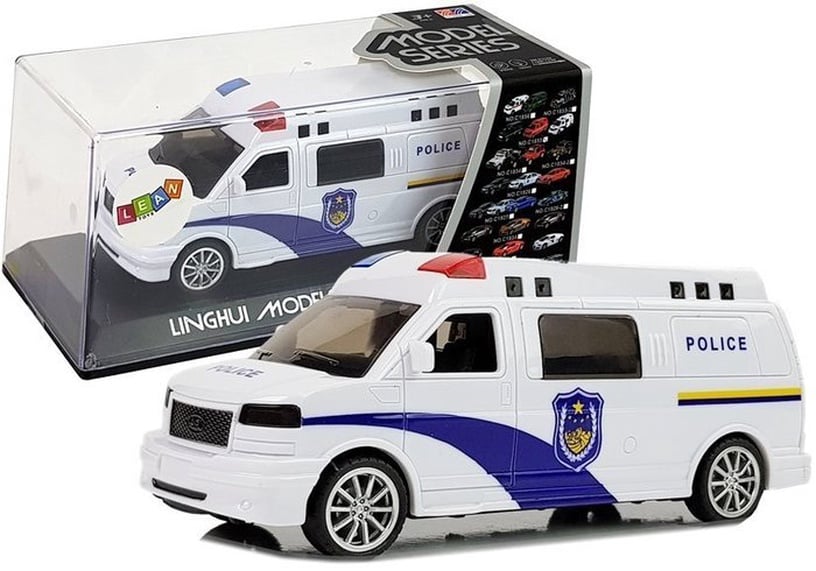 Rotaļlietu policijas automašīna Lean Toys, balta