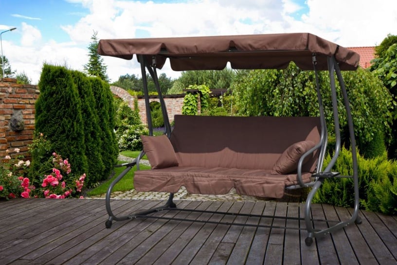 Šūpuļdīvāns ModernHome, brūna, 120 cm x 200 cm x 164 cm