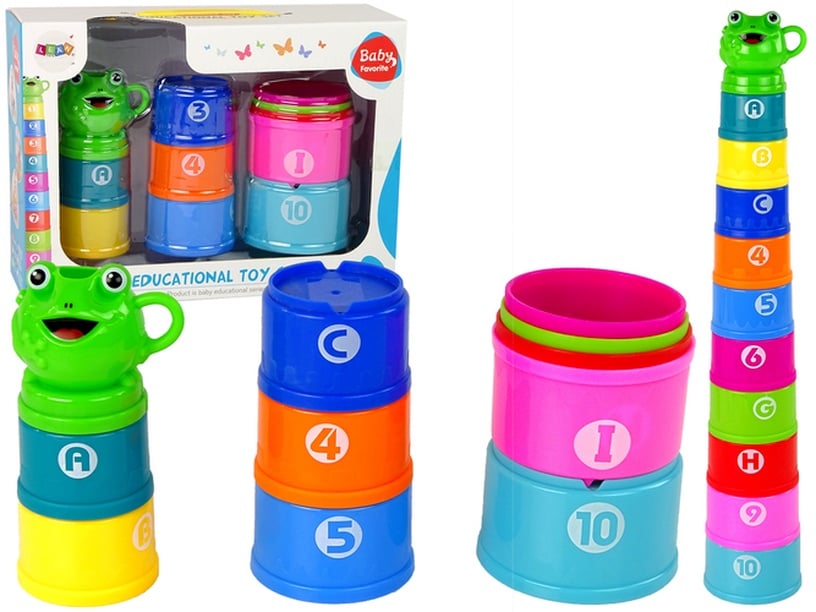 Vannitoa mänguasjade komplekt Lean Toys Pyramid Colourful Numbers & Letters, mitmevärviline, 11 tk