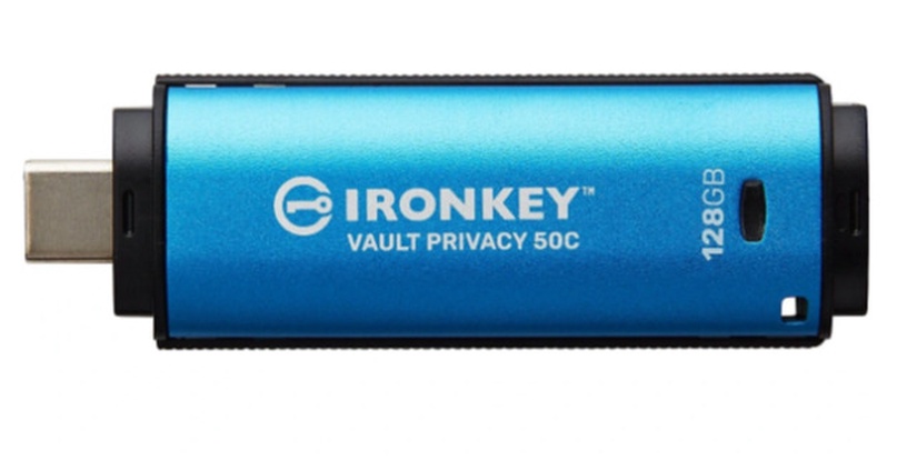 USB zibatmiņa Kingston IronKey Vault Privacy 50, zila, 128 GB