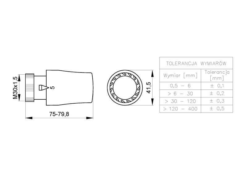 Прямой термостатический комплект без предварительной настройки Invena CD-76-P15-X, прикручивается, белый