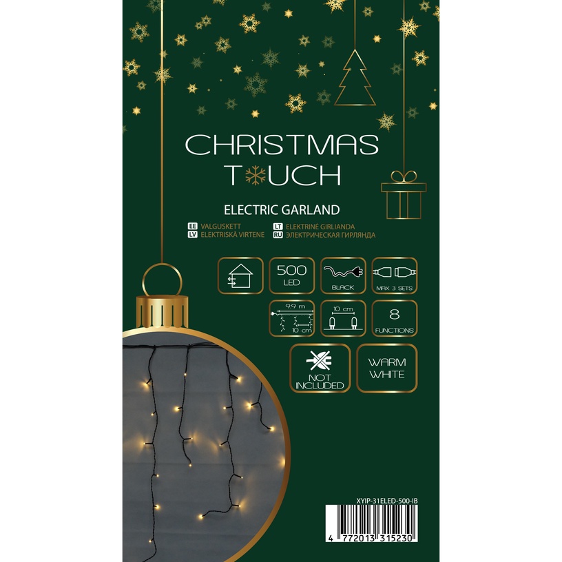 Гирлянда лампочек Christmas Touch XYIP-31ELED-500-IB, 9.9 м, теплый белый, 500 LED