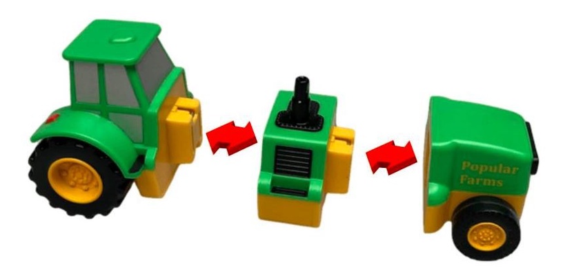 Transporta rotaļlietu komplekts Malik Magnetic MalBlo 0321, dzeltena/zaļa