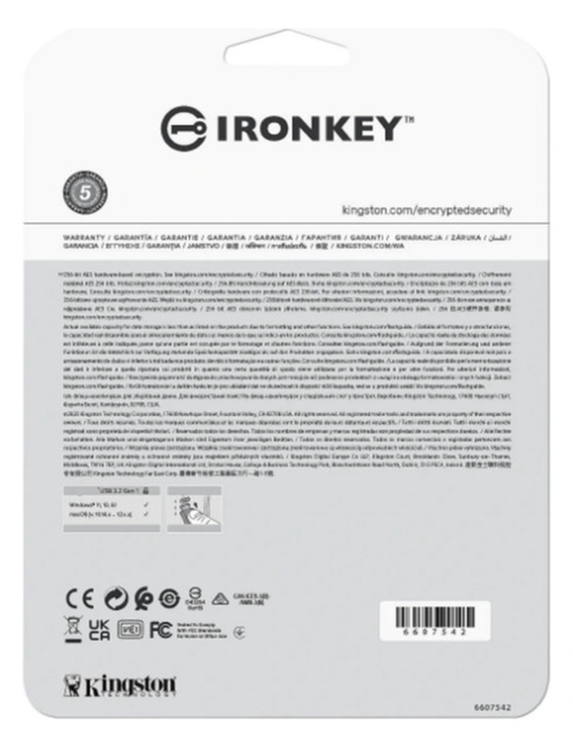 USB zibatmiņa Kingston IronKey Vault Privacy 50, zila, 128 GB