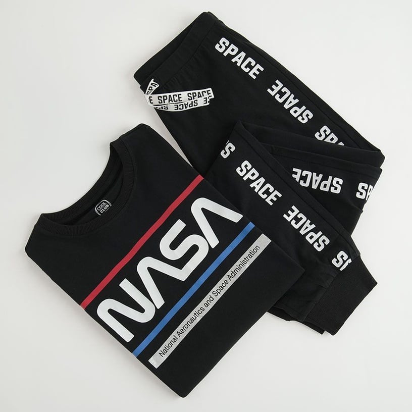 Пижамы, классическая, для мальчиков Cool Club NASA LUB2720648-00, черный, 140 см