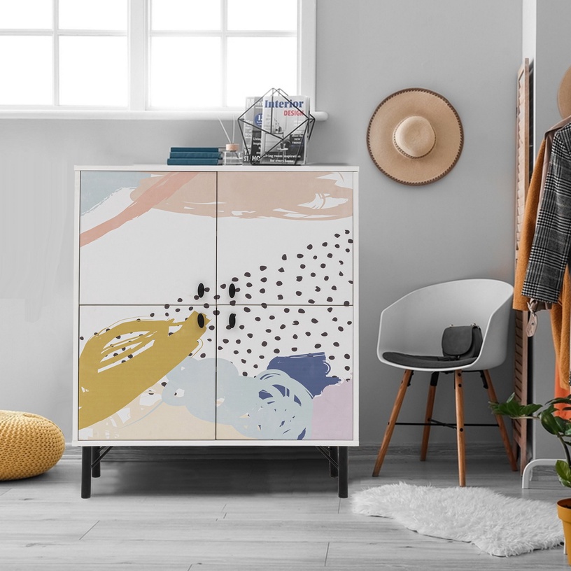 Шкафчики Kalune Design Multi Purpose Dot, белый/многоцветный, 36 см x 95 см x 111 см