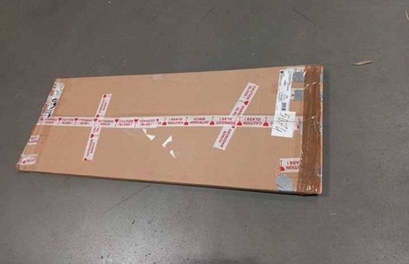 Зеркало Kaspian 50, 49 cm x 116 cm, подвесной, коричневый (поврежденная упаковка)
