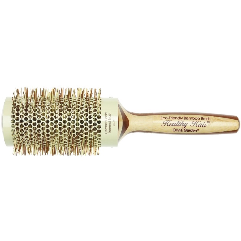 Matu birste Olivia Garden Healthy Hair Round Bamboo Thermal, brūna