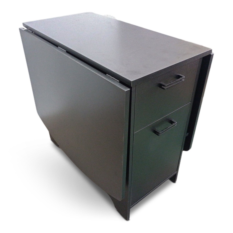 Galds izvelkams Domoletti, melna, 40 - 160 cm x 80 cm x 75 cm