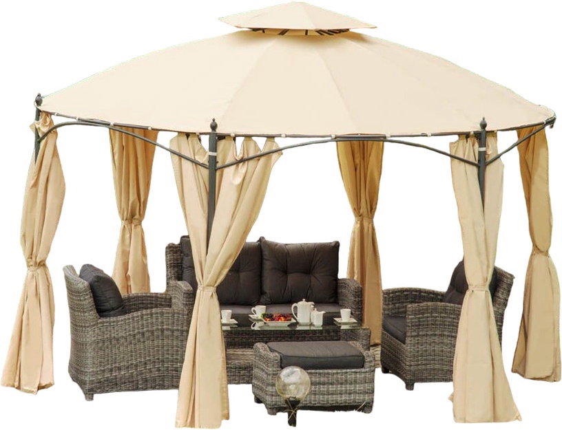 Varikatuse kardinad Patio Utah, 185 cm, kreemjasvalge