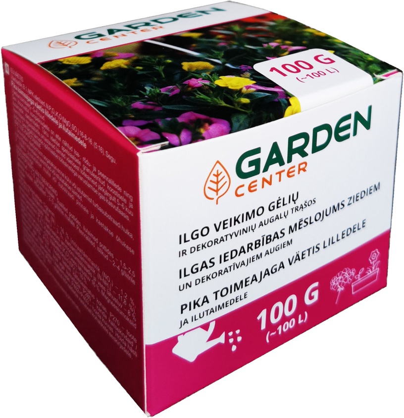 Pika toimeajaga väetised lilledele, dekoratiivsetele taimedele Garden Center, graanulid, 0.1 kg