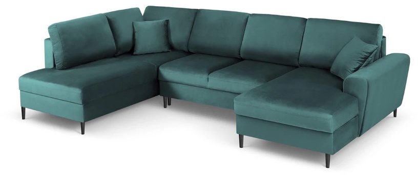 Dīvāngulta Micadoni Home Moghan Velvet Panoramic, zaļa, kreisais, 313 x 194 cm x 88 cm