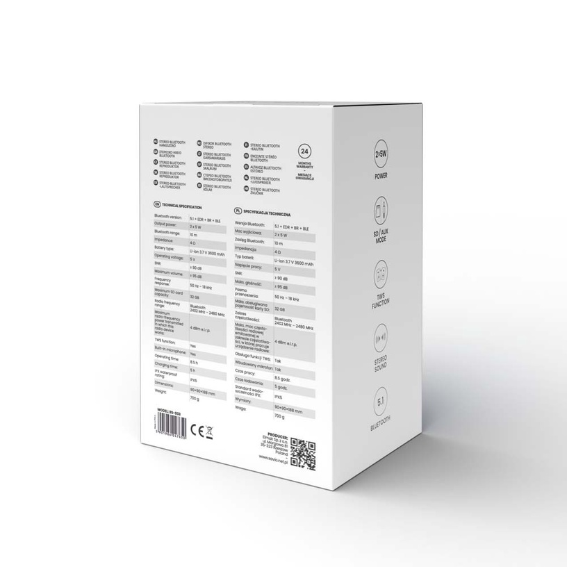 Juhtmevaba kõlar Savio BS-03, must, 10 W
