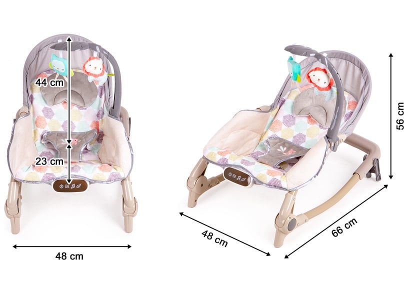 Кресло-качалка EcoToys 2in1, светло-коричневый