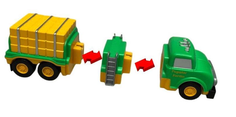 Transporta rotaļlietu komplekts Malik Magnetic MalBlo 0321, dzeltena/zaļa