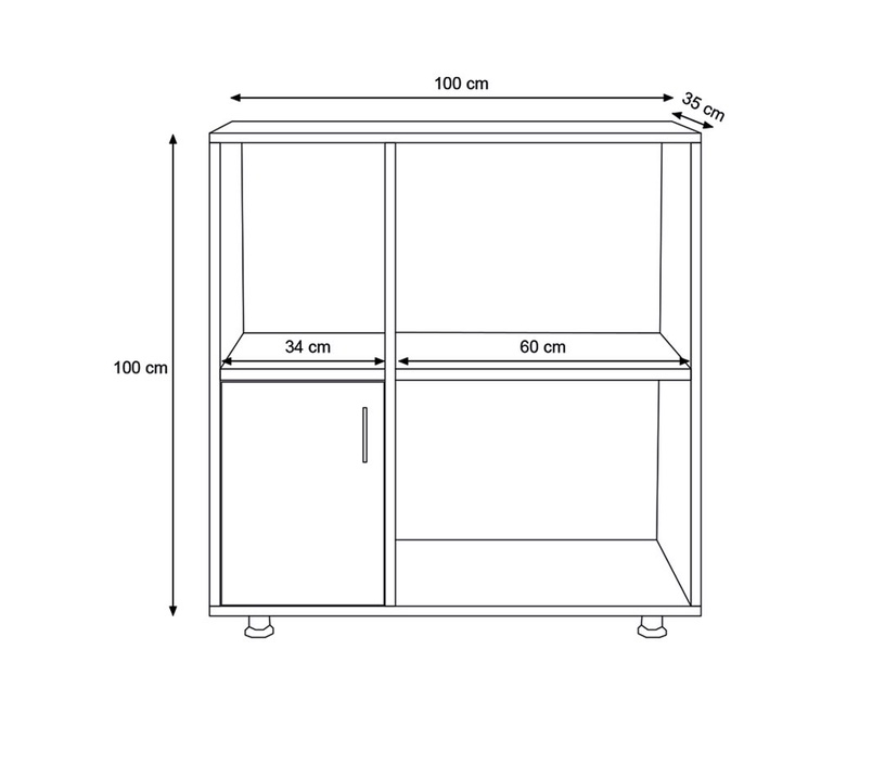 Шкафчики Kalune Design Tasarým L1197, белый/многоцветный, 35 см x 100 см x 100 см