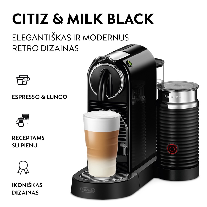 Капсульная кофемашина Nespresso Citiz & Milk, черный