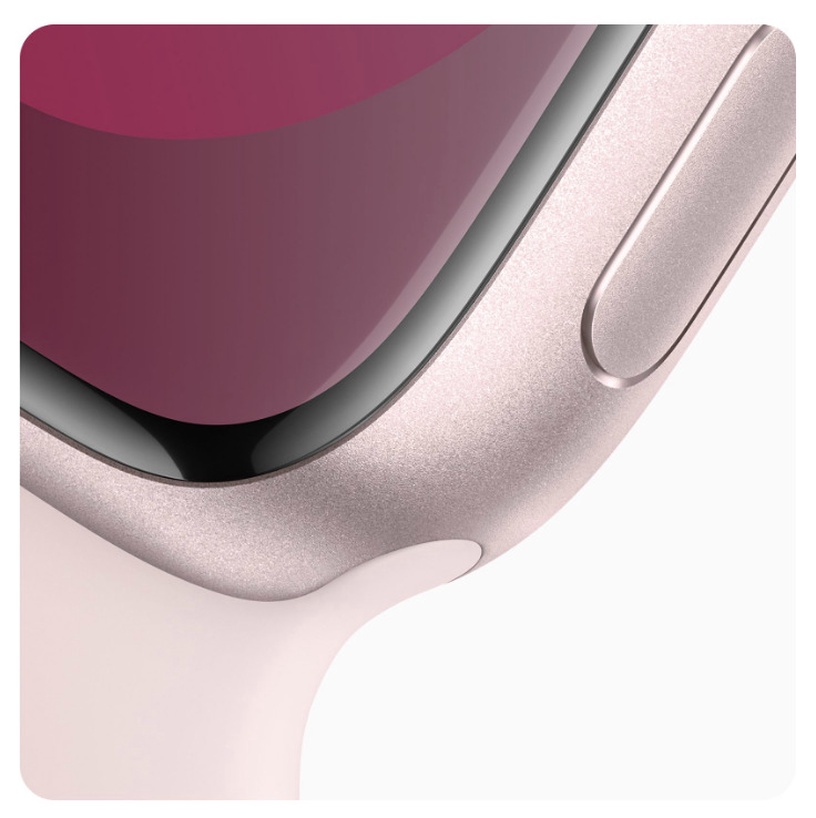 Viedais pulkstenis Apple Watch Series 9 GPS + Cellular 45mm Pink Aluminium Light Pink Sport Band M/L, rozā