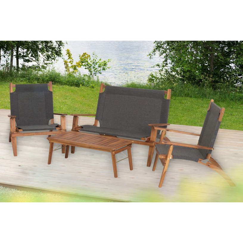 Välimööbli komplekt 4Living Mekong, hall/pruun, 4 istekohta