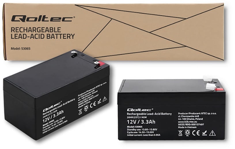 UPS akumulators Qoltec ATG 53065, 3.3 Ah