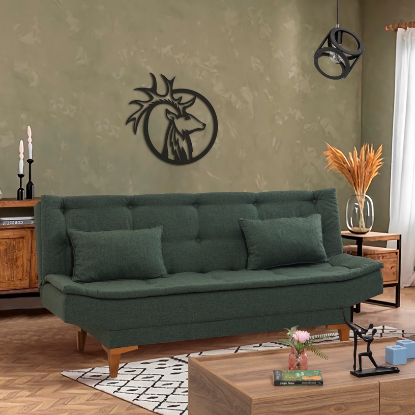 Dīvāns-gulta Hanah Home Santo, zaļa, 85 x 186 cm x 90 cm