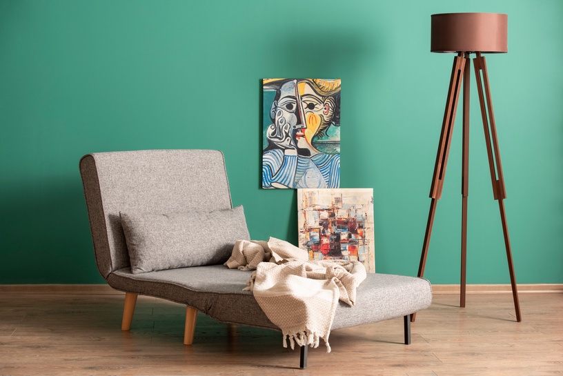 Dīvāns-gulta Hanah Home Folde Single 1-Seat, gaiši pelēka, 80 x 50 cm x 42 cm