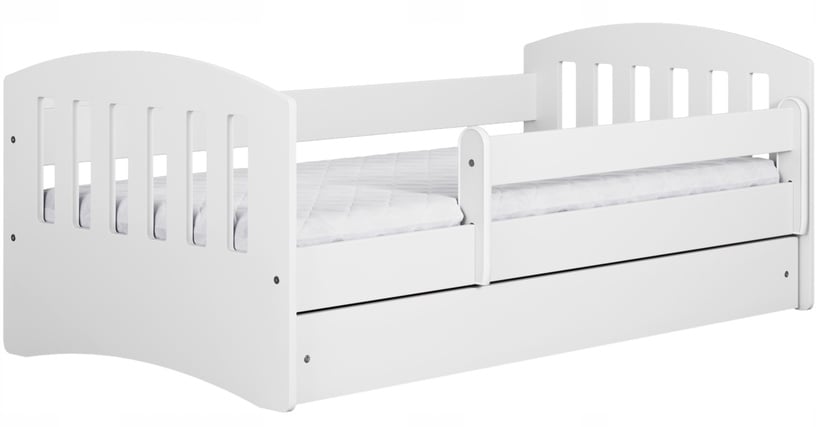 Bērnu gulta vienvietīga Kocot Kids Classic 1, balta, 80 x 140 cm, bez veļas kastes, ar matraci