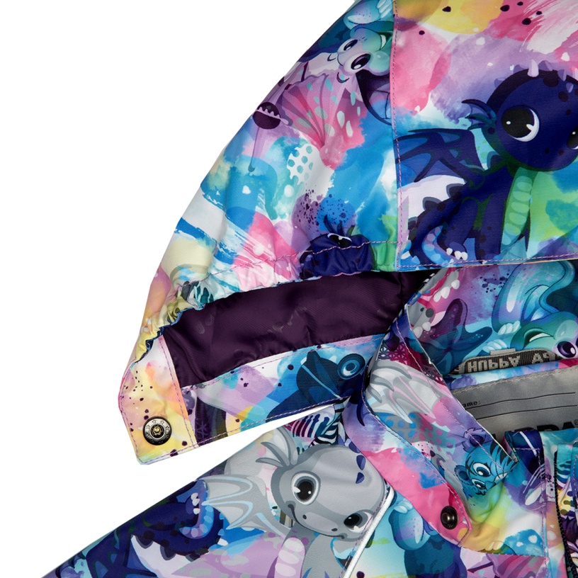 Kombinezons, klasisks pavasaris/rudens ar siltinājumu, bērniem Huppa Wille 1 40G, violeta/daudzkrāsaina, 122 cm