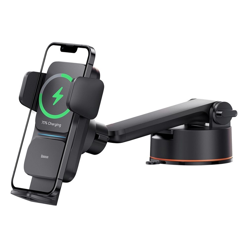 Auto telefona lādētājs Baseus Wisdom CGZX000101, USB Type-C, melna, 15 W
