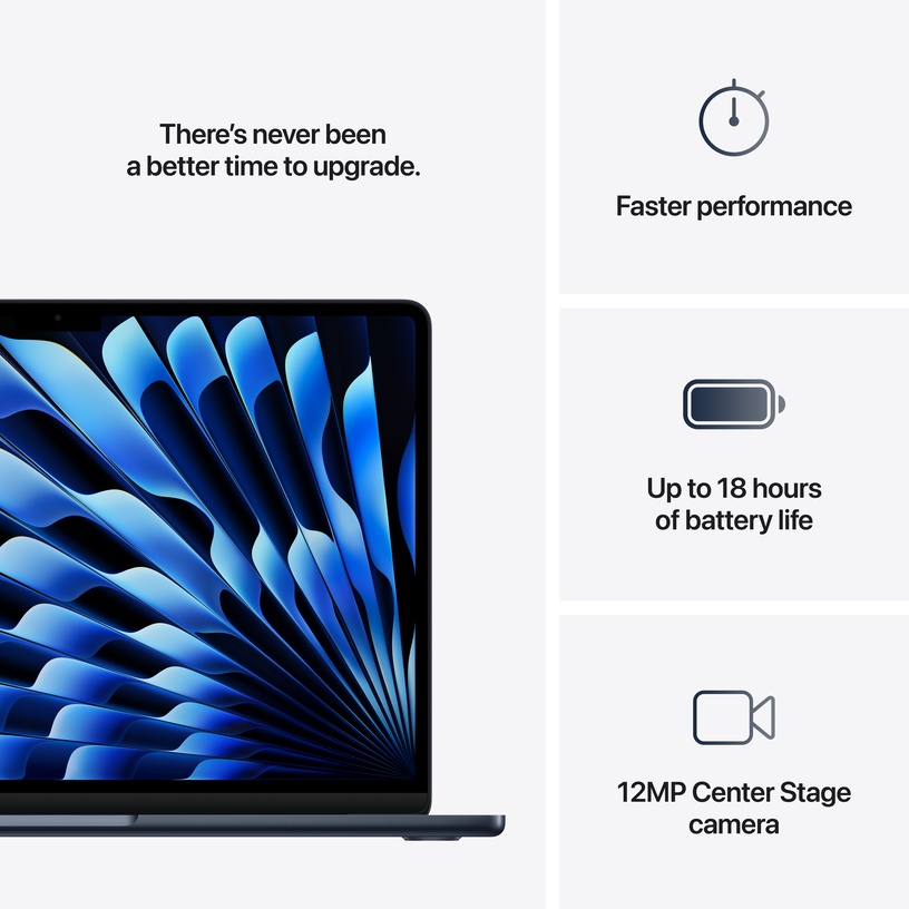 Sülearvuti Apple MacBook Air 13, M4, 16 GB, 256 GB, 13.6 ", 8-Core GPU, midnight, inglise (int)