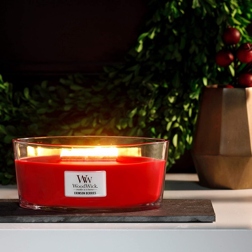 Küünal, lõhna WoodWick Crimson Berries Elipsa, 40 h, 453.6 g