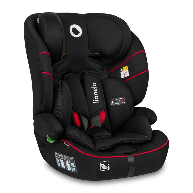 Turvatool Lionelo Levi i-Size, must/punane, 9 - 36 kg