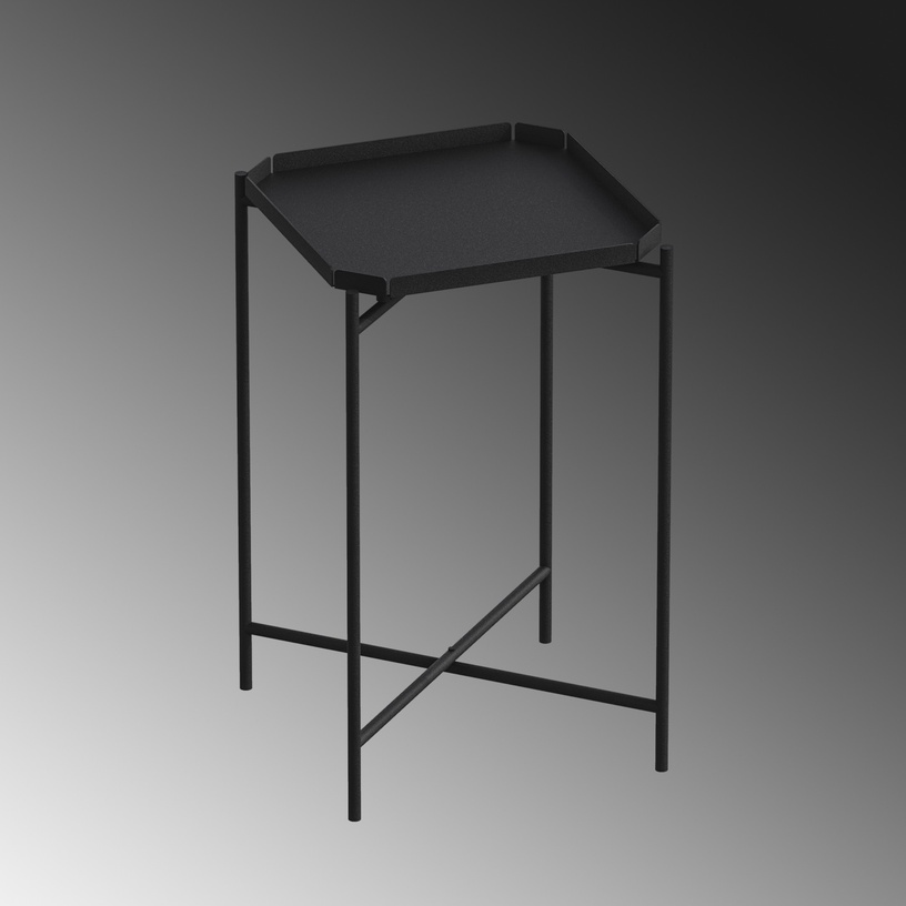 Kafijas galdiņš Kalune Design SHB-008, melna, 46 cm x 46 cm x 56 cm