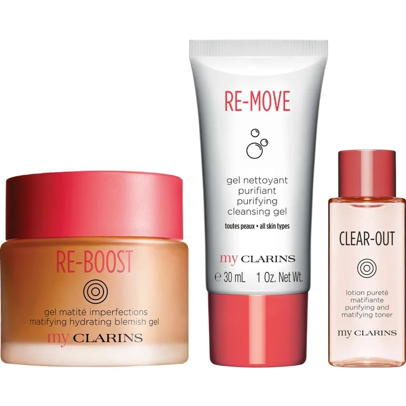 Sejas kopšanas līdzekļu komplekts sievietēm Clarins My Clarins Matifying Essentials, 90 ml, 3 gab.