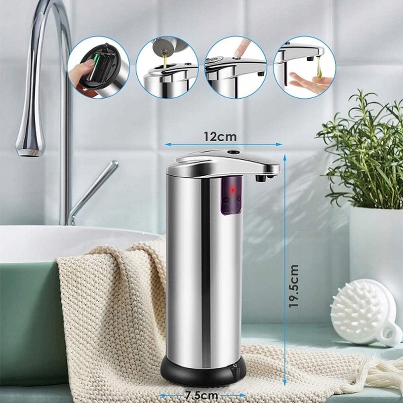 Автоматический дозатор мыла Platinet 10718593, серебристый, 0.25 л