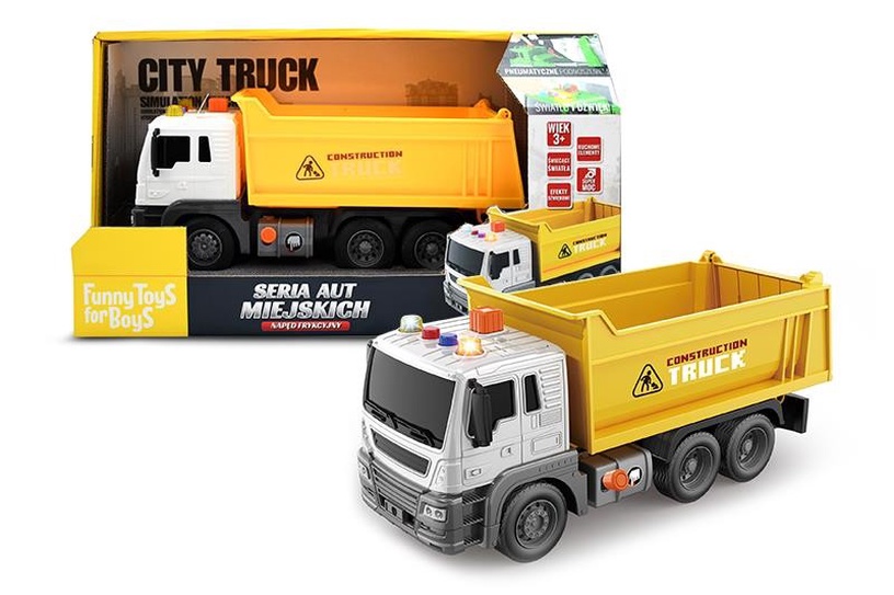 Rotaļlietu smagā tehnika Artyk City Truck Tipper 126857, balta/dzeltena