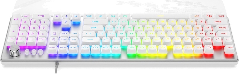 Клавиатура Krux Frost Silver-White RGB, EN, белый