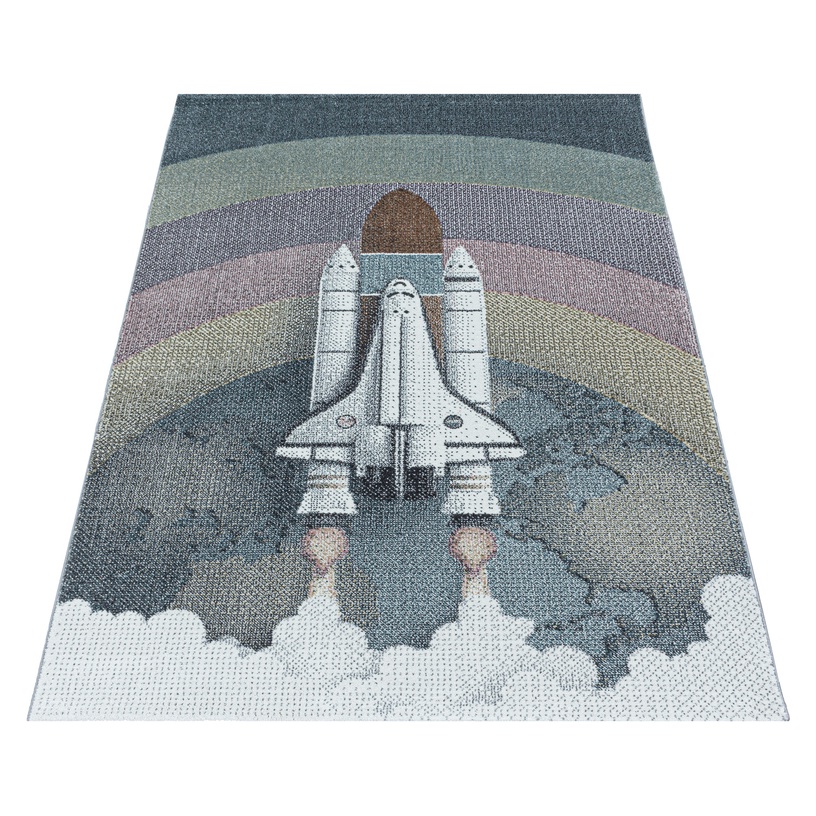 Paklājs iekštelpu Funny Space Rocket 2002902111, daudzkrāsains/zila, 290 cm x 200 cm