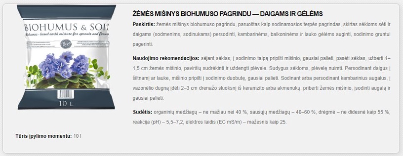 Biohuumuse segu idudele/aialilledele, 10 l