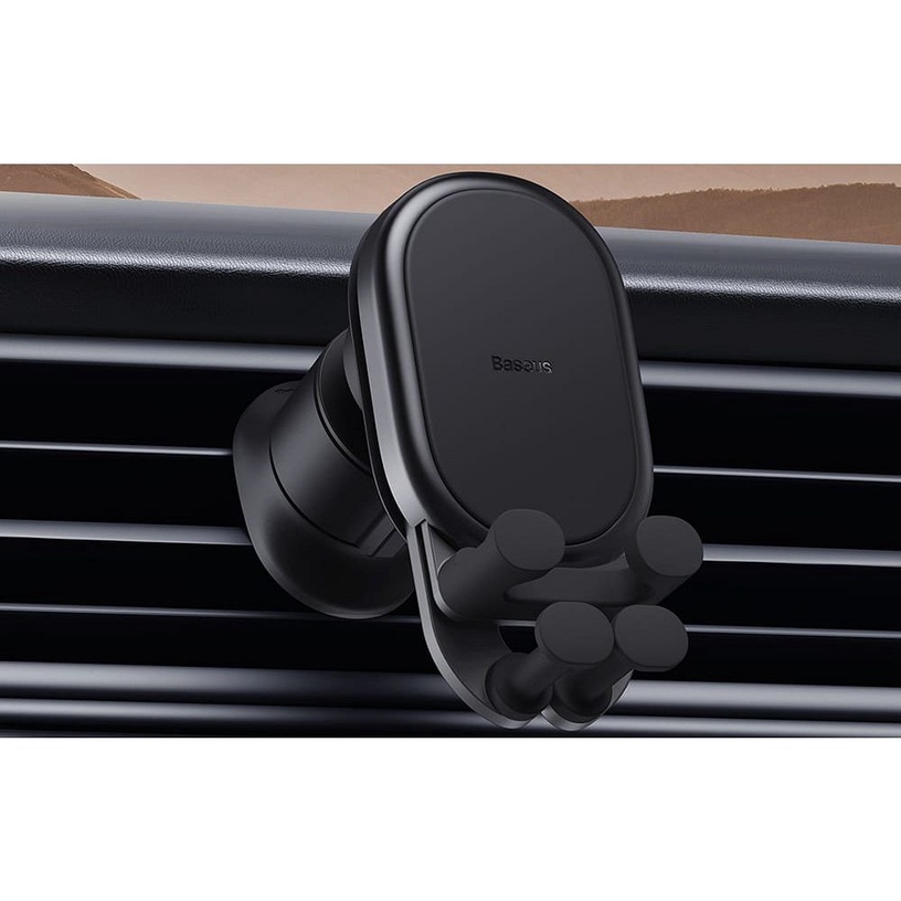 Auto telefona turētājs Baseus su 15W krovimu, melna