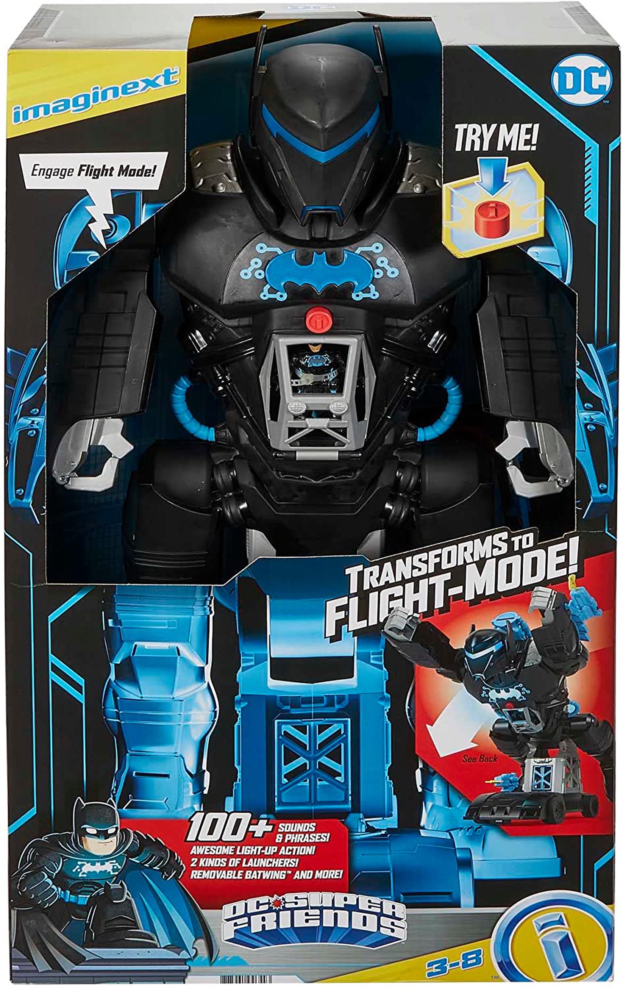 Transformer Mattel Imaginext DC Super Friends Bat-Tech Batbot HBV67 ...
